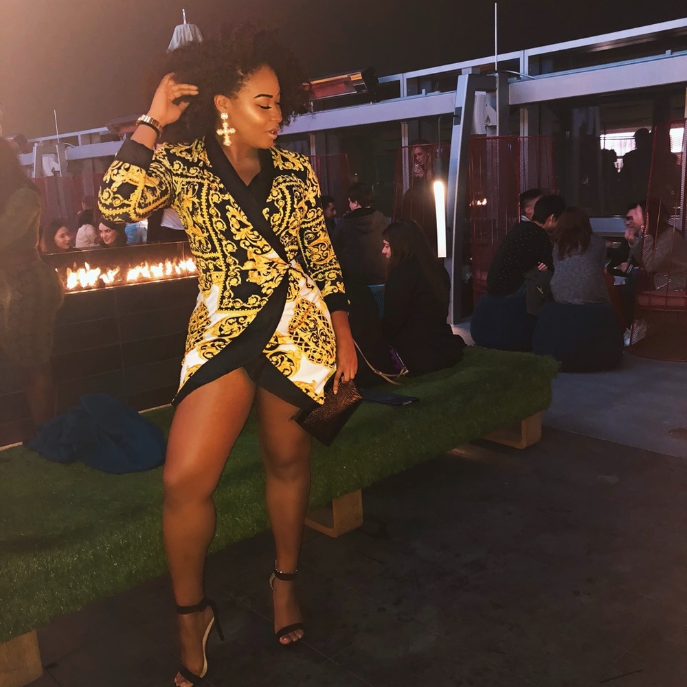 Baroque Print Blazer Dress